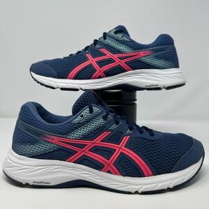 Asics Blue and Pink Athletic Shoes
